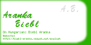 aranka biebl business card